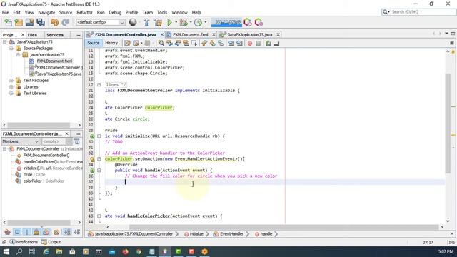JavaFX Tutorial 42 - ColorPicker