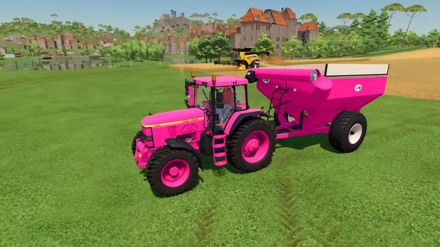 TRANSPORTING COLORED POKEBALLS WITH KRAZ COLORED TRUCKS - Farming Simulator 22 смотреть онлайн