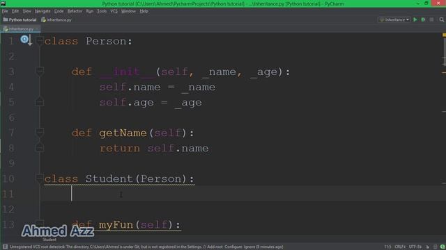 Python tutorial - constructor with inheritance - الوراثة смотреть онлайн