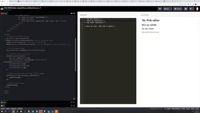 How to make a live web editor in the browser - Real example смотреть онлайн