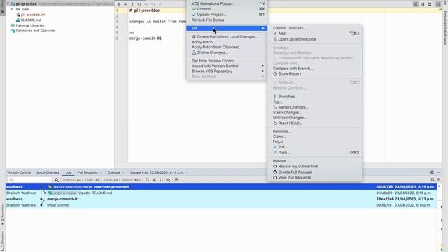 Git Merge & Rebase concept - Example using IntelliJ (in Hindi) смотреть онлайн