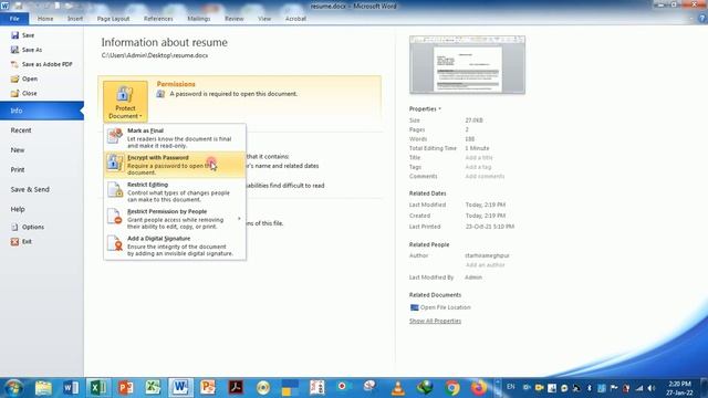 Protect your personal Document Word , Excel , Powerpoint File | Protect Word Document With Passwor смотреть онлайн