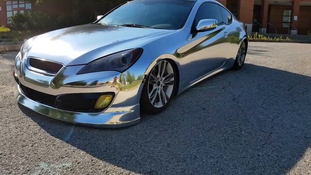AMAZING Silver chrome vinyl wrap. Hyundai Genesis. By @CKWRAPS смотреть онлайн