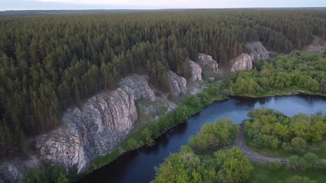 Село Першино с высоты птичьего полета (Режевской р-он) смотреть онлайн