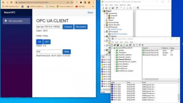 Blazor OPC UA Client with Kepware Server (OPC SERVER)
