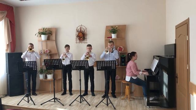 Квартет трубачей, старшая группа, ансамбль, Поречская ДМШИ. смотреть онлайн