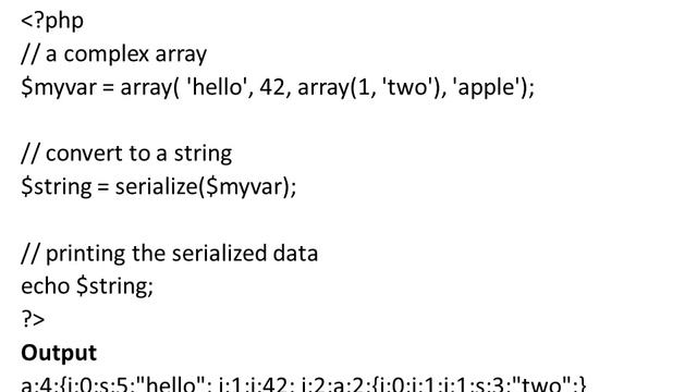 Serialization in PHP смотреть онлайн