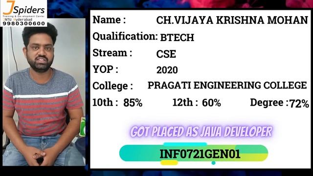 JSpiders Hyderabad JNTU | Student Testimonial | Got Placed As Java Developer смотреть онлайн