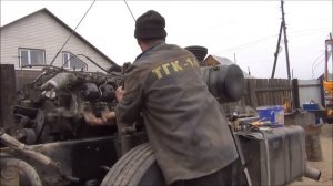 снимаем мотор с камаза для шибкого2