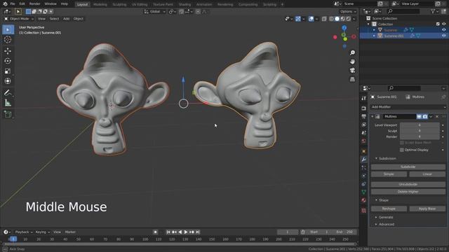 Reshape And Apply Base Options In The Multires Modifier | Blender 2.92 Tutorial смотреть онлайн