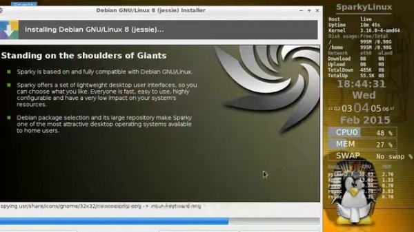 SparkyLinux 3.6 x86_64 GameOver. Install and overview.