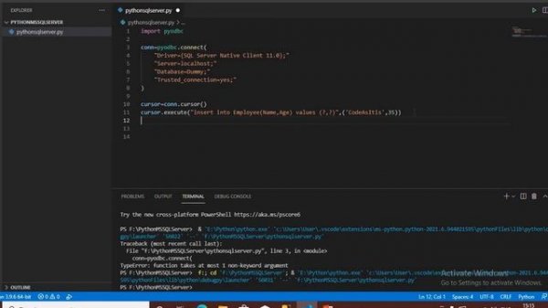 Python Connect with MS SQL Server | pyodbc Driver | How to Connect to SQL Server with Python