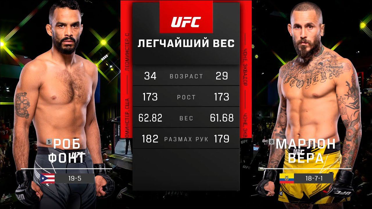 UFC Vegas 53 Роб Фонт vs Марлон Вера | Обзор на Бой Фонт vs Вера | Font vs Vera ЮФС смотреть онлайн