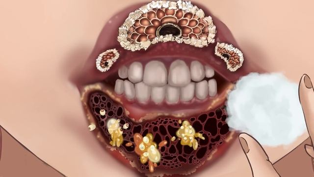 ASMR｜Remove Parasites From Camper's Mouth！Trypophobia Cautious Entry!기생충 감염 치료