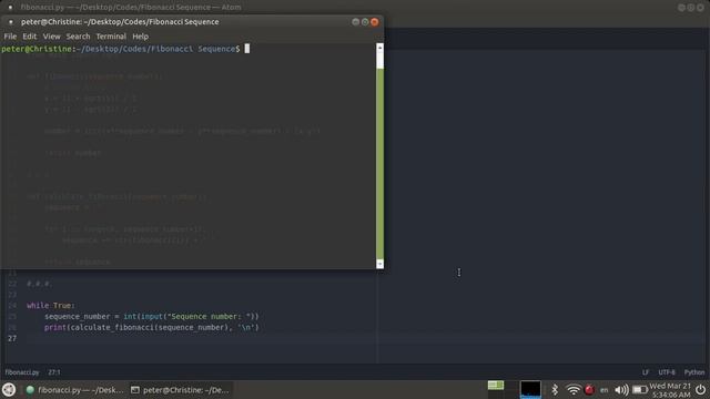 Fibonacci Sequence Code in Python смотреть онлайн