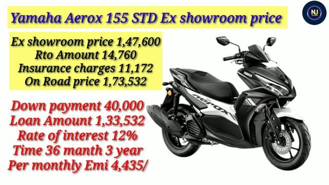 2024 Yamaha Aerox 155 On Road price | Down payment | Yamaha Aerox 155 STD | Loan Emi finance смотреть онлайн