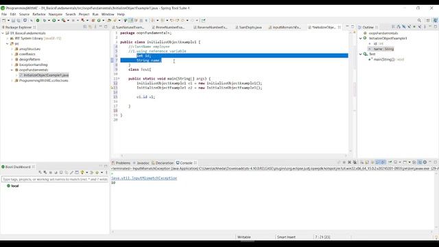 how to initialize a object using reference variable oops fundamentals Core Java for beginners смотреть онлайн