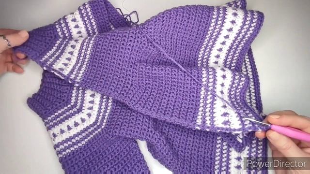 Вязание крючком #29 кофта/ пальто для девочки "Зимняя сказка" Часть 2 смотреть онлайн