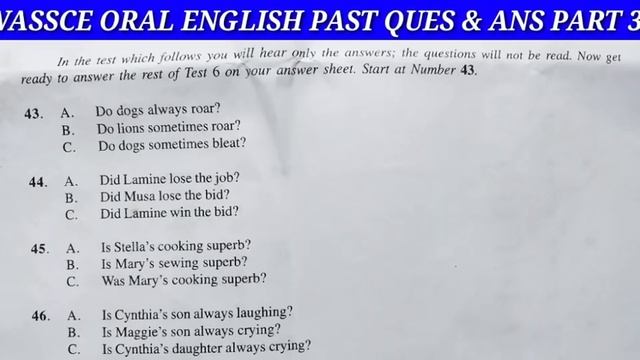 WASSCE ORAL ENGLISH PAST QUESTIONS AND ANSWERS. Part 3 смотреть онлайн
