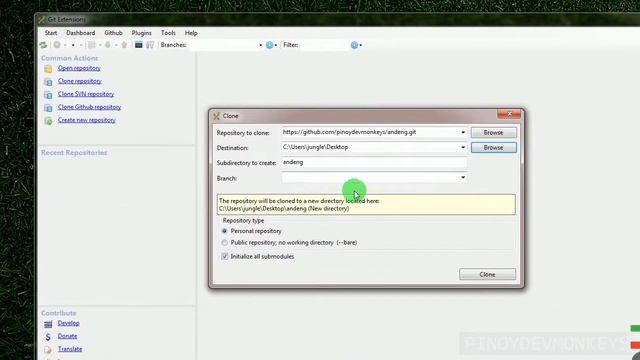 Cloning a git repo using git extensions смотреть онлайн