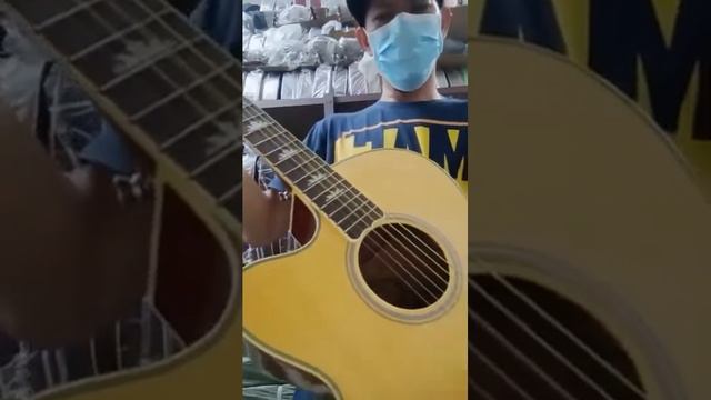 Gibson Copy Moustache Acoustic Guitar 4EQ and built in Tuner смотреть онлайн