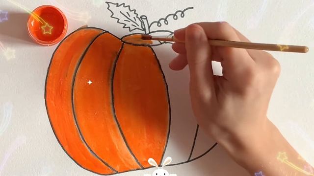 Bolalar uchun Qovoq rasm chizish / Drawing Pumpkin for children /Рисование тыква для детей смотреть онлайн