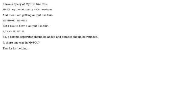 Databases: MySQL - Number format - Separated with Comma смотреть онлайн
