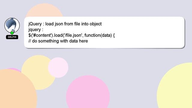 jQuery : load json from file into object смотреть онлайн