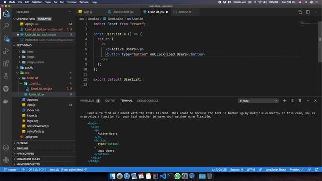 Testing DOM events in Jest with TDD смотреть онлайн
