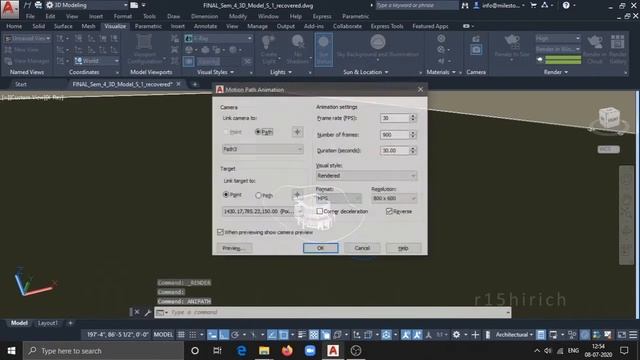 AUTOCAD 3D PHOTO RENDER & ANIMATION ON SCHEMATIC MODEL | STUDENT CLASS PROJECT смотреть онлайн