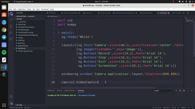 Camera application using Python. смотреть онлайн