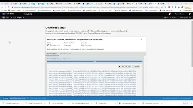 Download MODIS LAI bulk data using Cygwin смотреть онлайн