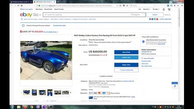 винтажные автомобили на ebay смотреть онлайн