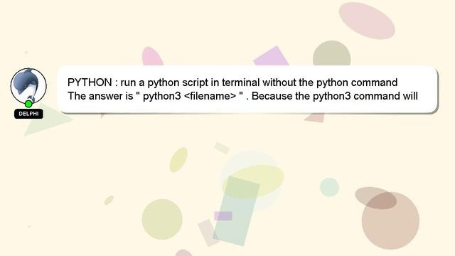 PYTHON : run a python script in terminal without the python command смотреть онлайн
