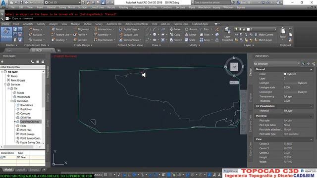Civil 3D-2021: CONVERTIR 3D FACE a SURFACE C3D смотреть онлайн
