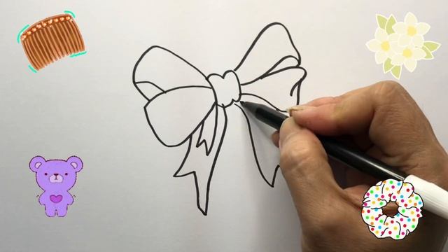 How To Draw a Cute Bow for Children | Bolalar uchun kamon rasm chizish | рисование бантика для дете смотреть онлайн