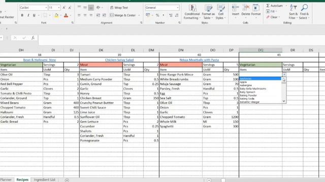 Grocery List Generator Excel Sheet смотреть онлайн