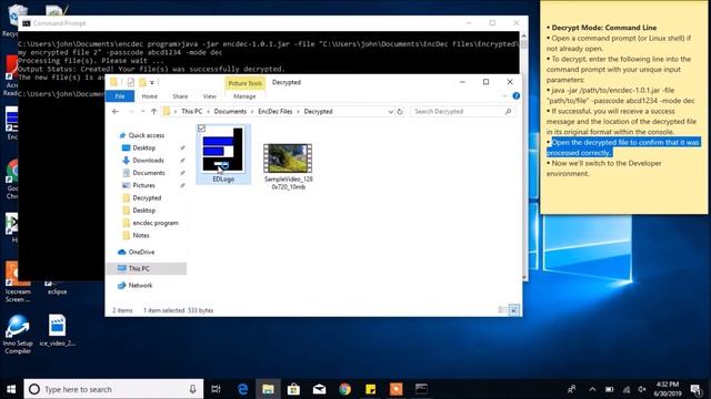 EncDec encryption .jar file for cmd line, code development смотреть онлайн