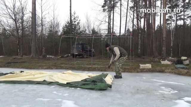 Демонтаж зимней палатки Мобиба МБ-442 М2 смотреть онлайн