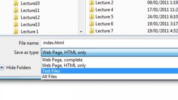 saving index.html for opening in a text editor