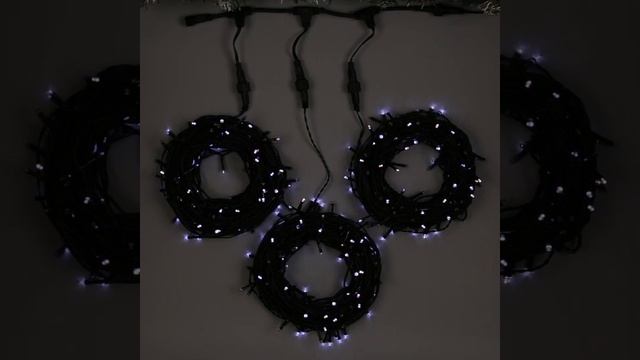 Гирлянда Клип лайт 3 нити по 20 м , 399 LED, свечение белое, 8 режимов смотреть онлайн