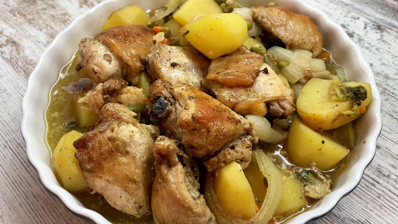 КУРИЦА с овощами в духовке! Сытный ужин для всей семьи