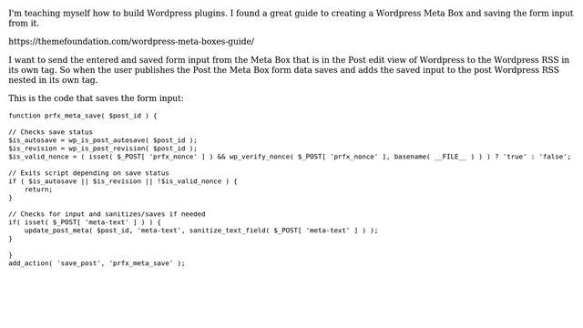 Wordpress: Add Wordpress Meta Box saved form input to Wordpress RSS feed смотреть онлайн
