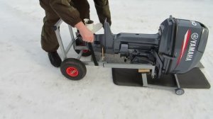 Тележка для лодочного мотора. 
Навеска лодочного мотора на тележку.