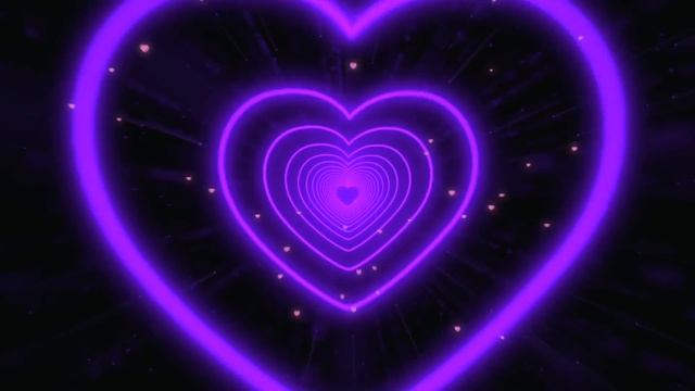 Beautiful ?Purple Heart Background ✨Neon Lights Love Heart Tunnel Loop [2 Hours] смотреть онлайн