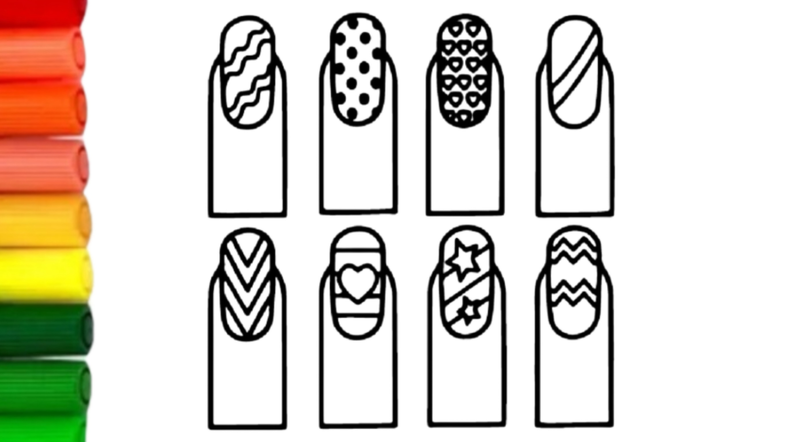 How To Draw Manicure Nails Easy For Kids | Bolalar Uchun Manikyur Chizish | Как нарисовать маникюр