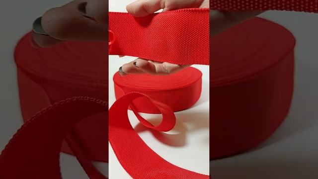 Лента ременная окантовочная 50 мм цвет красный, окантовка плотных тканей смотреть онлайн