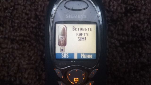 Siemens A60 Вставьте SIM Карту, Батарея Разряжена/Insert SIM Card, Battery low смотреть онлайн