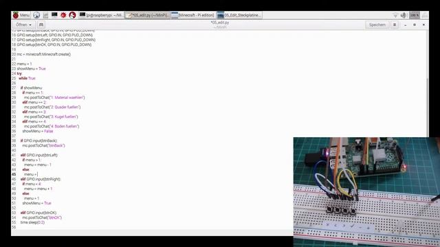 Python Menü mit RL-Buttons | Minecraft Pi 005 смотреть онлайн