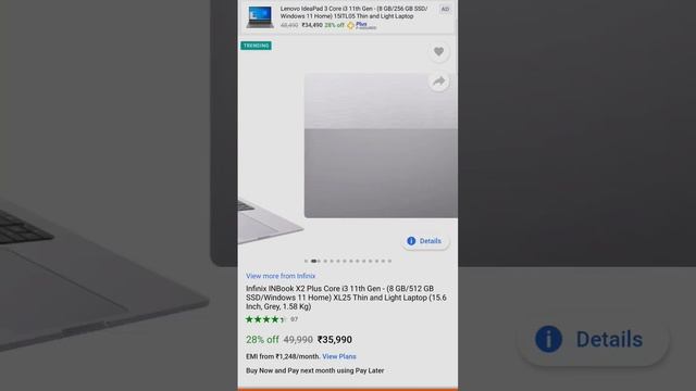 Infinix INBook X2 Plus Core i3 11th Gen - (8 GB/512 GB SSD/Windows 11 Home) XL25 смотреть онлайн